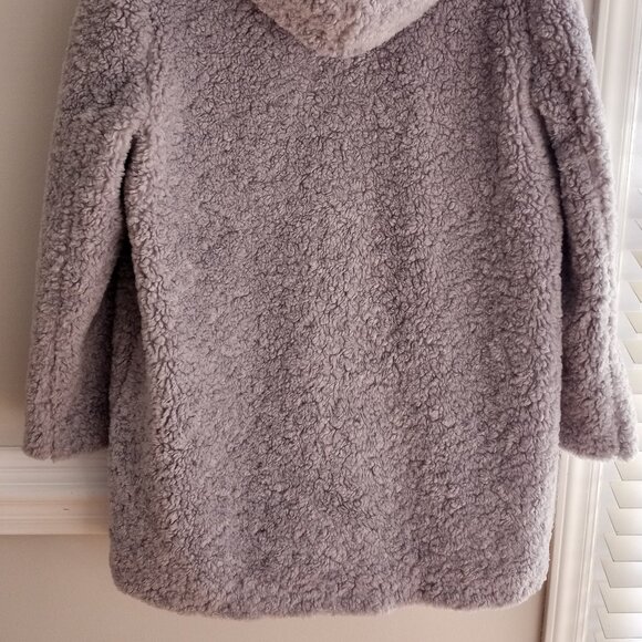 'SAM EDELMAN' Grey Hooded Faux Fur Coat Size XL NWT - Picture 7 of 14